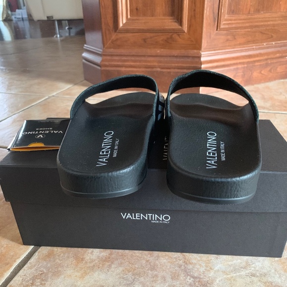 VALENTINO by Mario Irene Logo Leather Slides - Picture 5 of 7
